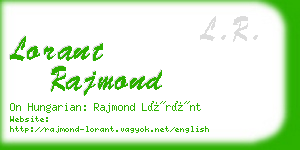 lorant rajmond business card